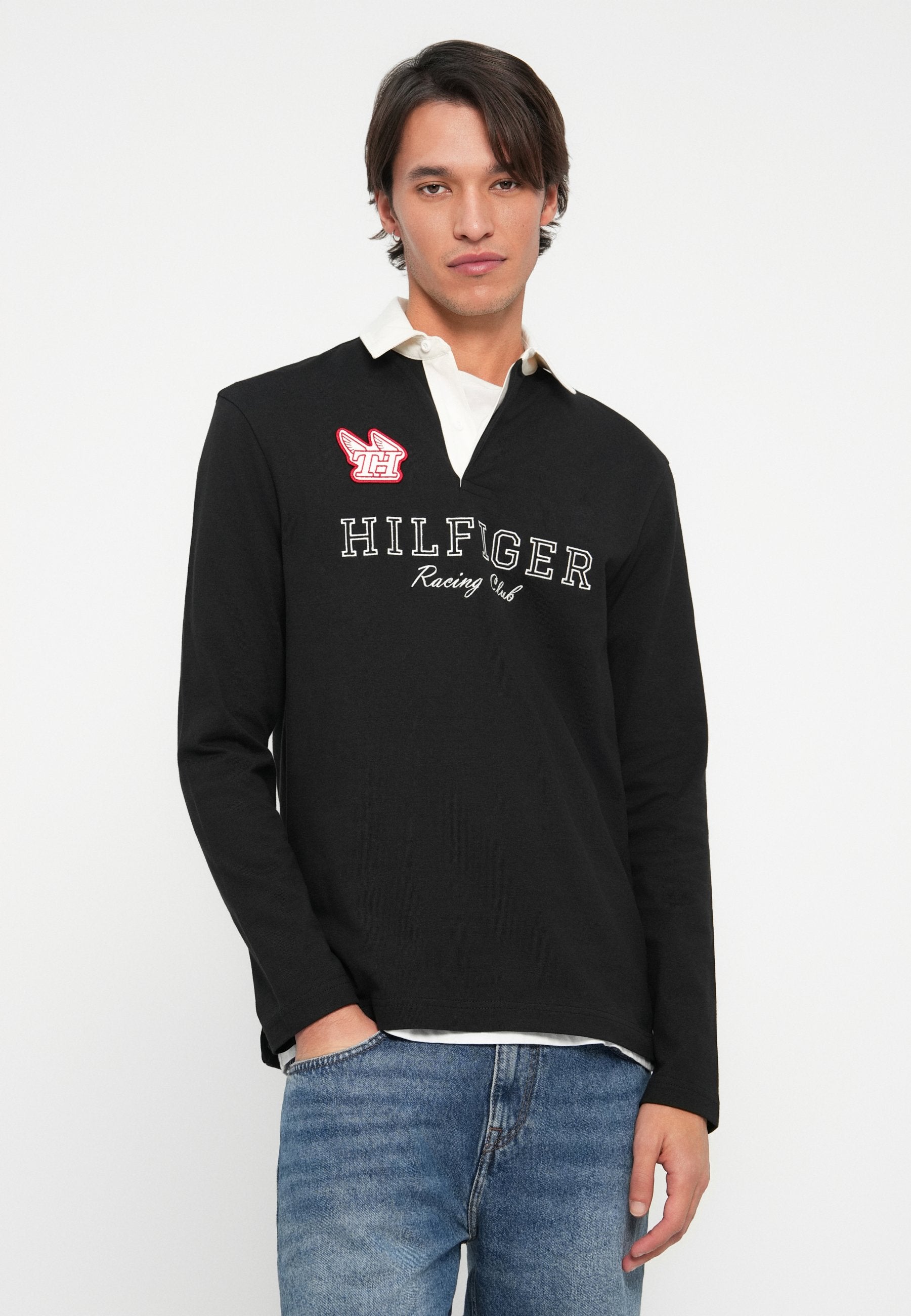 LOGO APPLIQUÉ RELAXED RUGBY POLO SHIRT Media 5