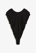 Bershka PLEATED OPEN BACK - BODYSUIT - Print T-shirt - black