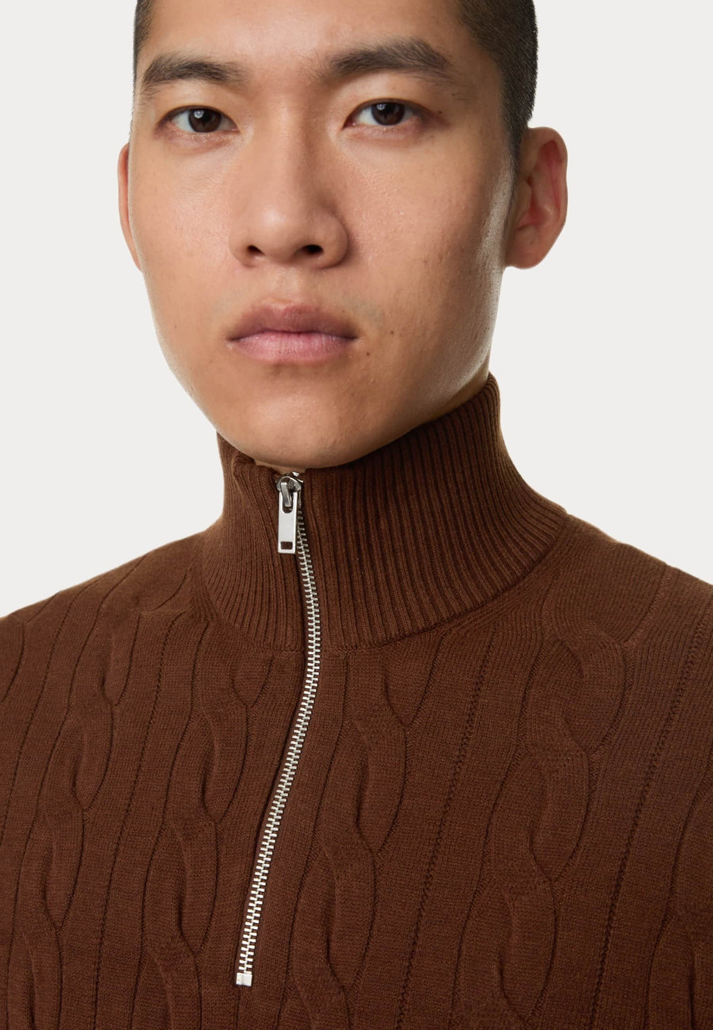 Marks & Spencer CABLE FUNNEL NECK