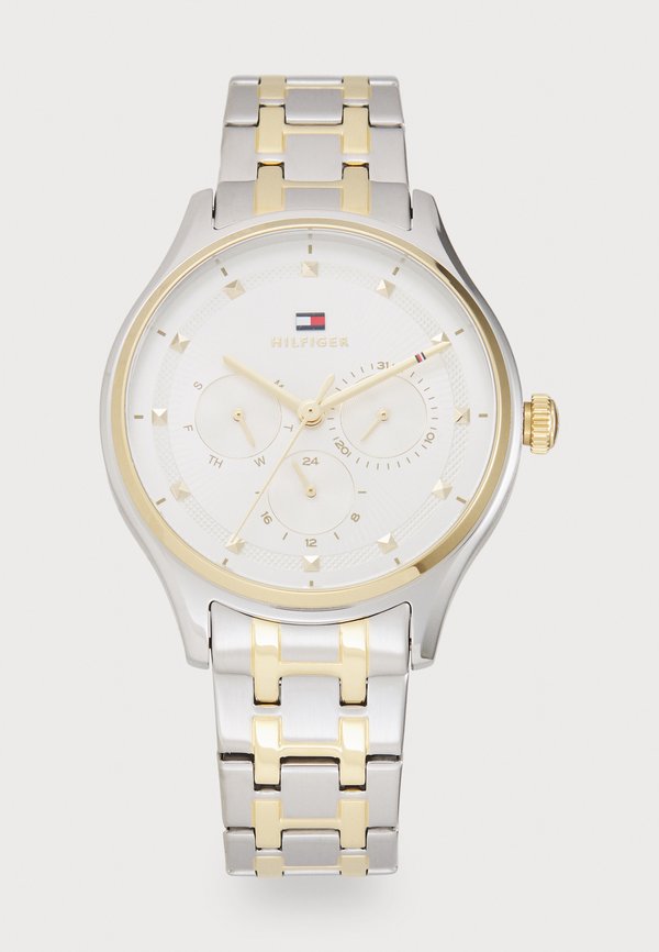 Tommy Hilfiger GIANNA UNISEX - Chronograph watch - silver-coloured/white,/gold-coloured