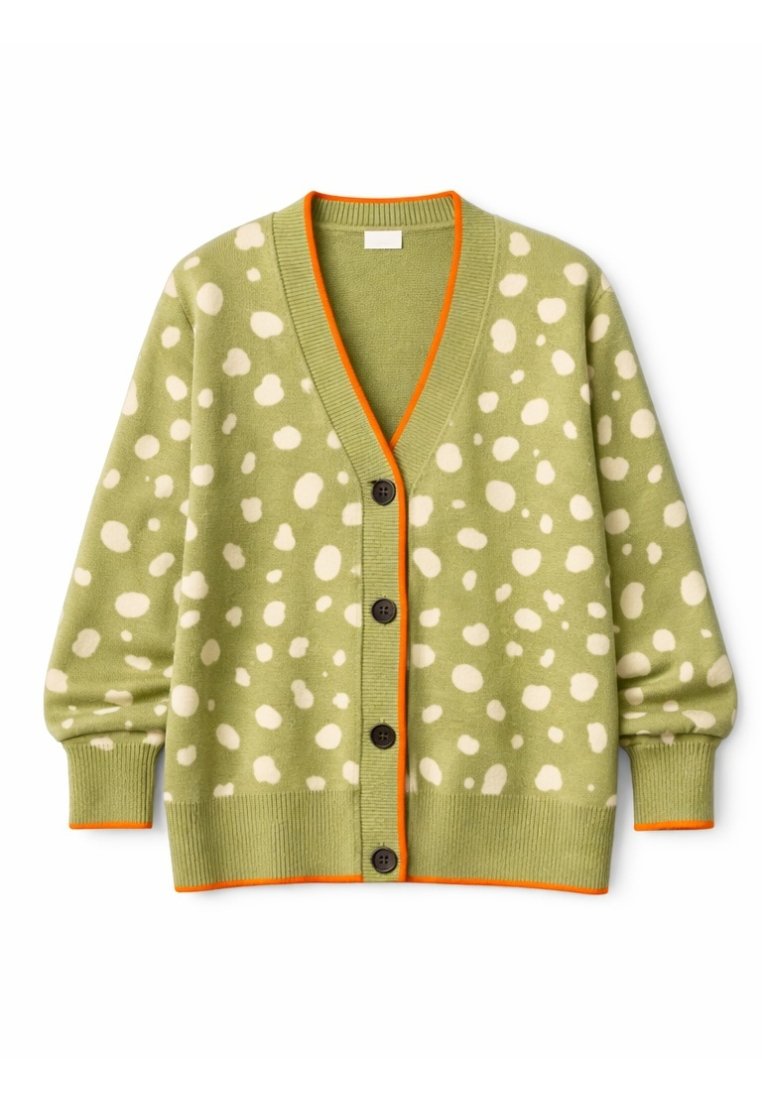 Never Fully Dressed OLIVE FAWN JACQUARD CARDIGAN