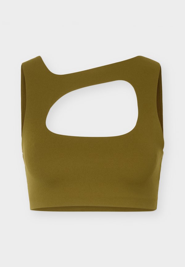 Nike Performance ZENVY BRA - Light support sports bra - olive flak/white
