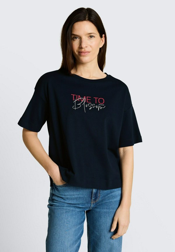 TOM TAILOR TOM TAILOR T-SHIRT T-SHIRT MIT SCHRIFTZUG - Print T-shirt - sky captain blue