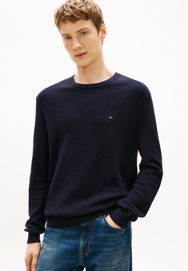 Tommy Hilfiger ESSENTIAL STRUCTURE CREW NECK - ELEVATED ESSENTIALS - Jumper - desert sky