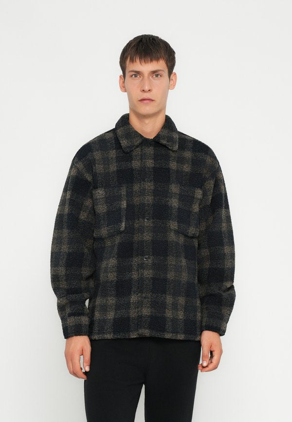 Jack & Jones JORBLEECKER TEDDY OVERSHIRT LS - Summer jacket - sky captain