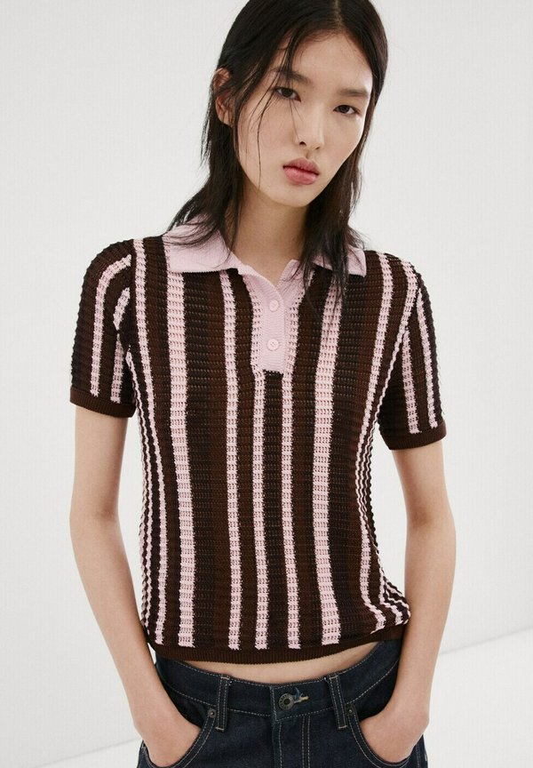 Mango Polo shirt - brown pink