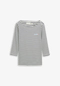 TOM TAILOR MIT STREIFENMUSTER - Long sleeved top - offwhite navy blue stripe