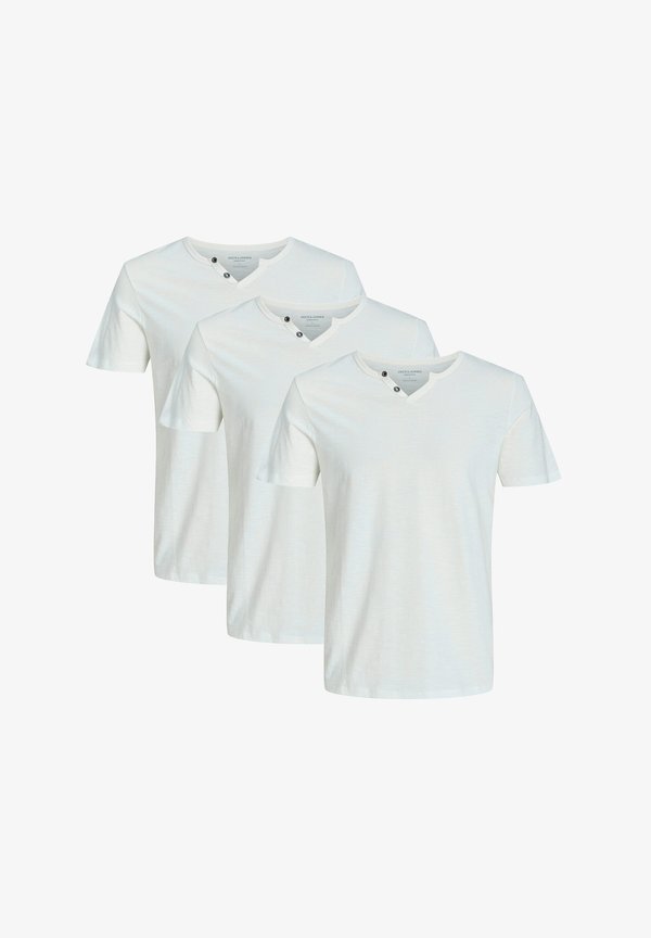 Jack & Jones 3ER PACK SPLIT - Basic T-shirt - cloud dancer