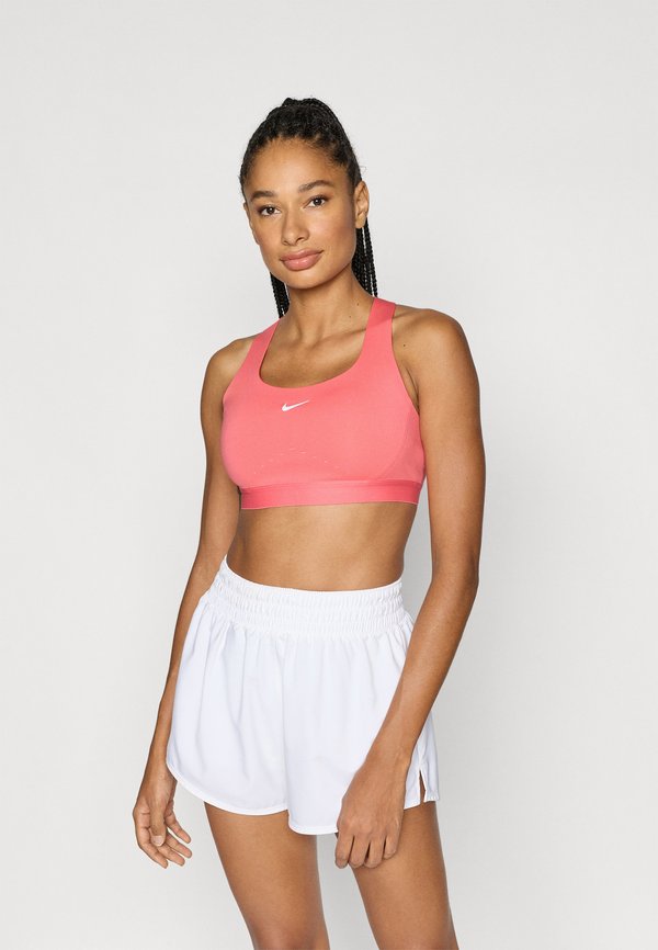 Nike Performance SWIFT BRA - High support sports bra - sea coral/silver-coloured