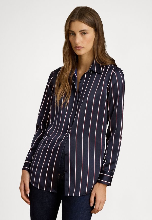 Lauren Ralph Lauren CLASSIC FIT STRIPED CHARMEUSE SHIRT