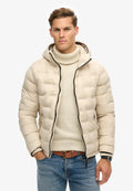 Superdry & Co SHORT QUILTED PUFFER - Winter jacket - cement beige