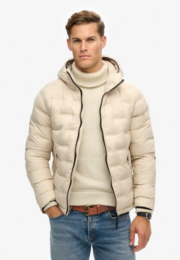 Superdry & Co SHORT QUILTED PUFFER - Winter jacket - cement beige