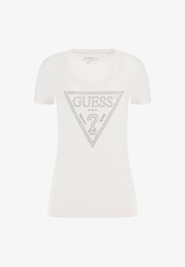 Guess LOGO-DREIECK - Print T-shirt - weiß