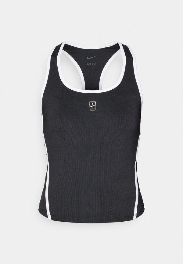 Nike Performance NIKECOURT ADVANTAGE TANK NOVELTY - Top - black/white