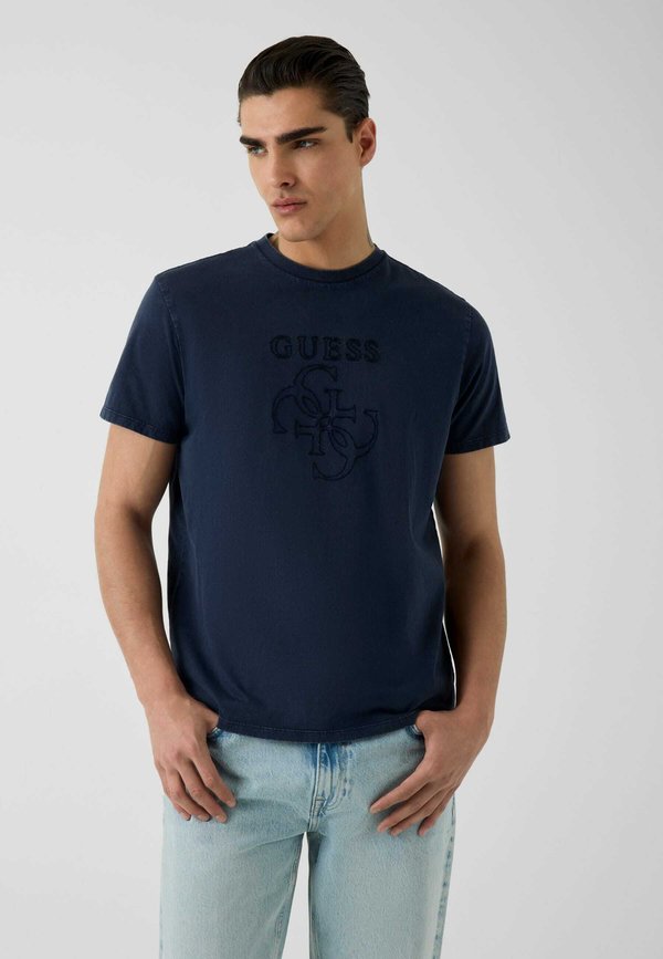 Guess 4G LOGO T-SHIRT - Print T-shirt - dunkelblau