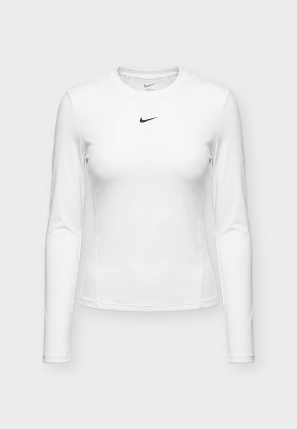 Nike Performance ONE FITTED - Long sleeved top - white/black