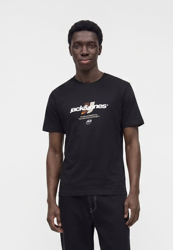 Jack & Jones JCOCLUB GRAPHIC FRONT PRINT TEE SS CN - Print T-shirt - black