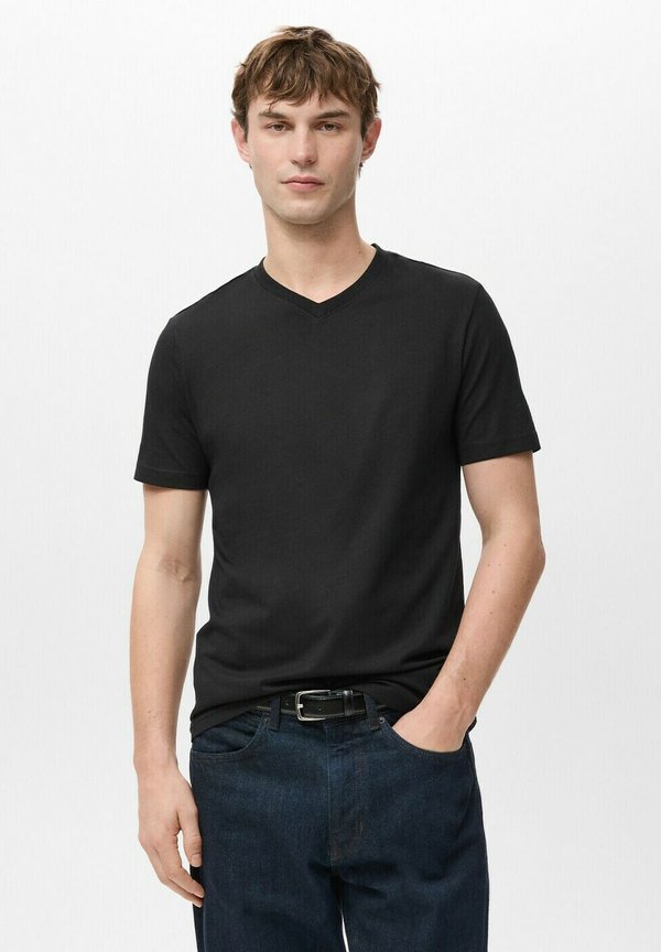 Mango Basic T-shirt - schwarz