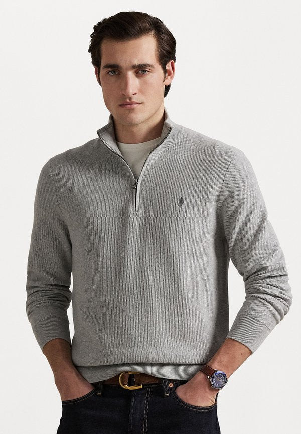 Polo Ralph Lauren MESH KNIT COTTON QUARTER ZIP SWEATER