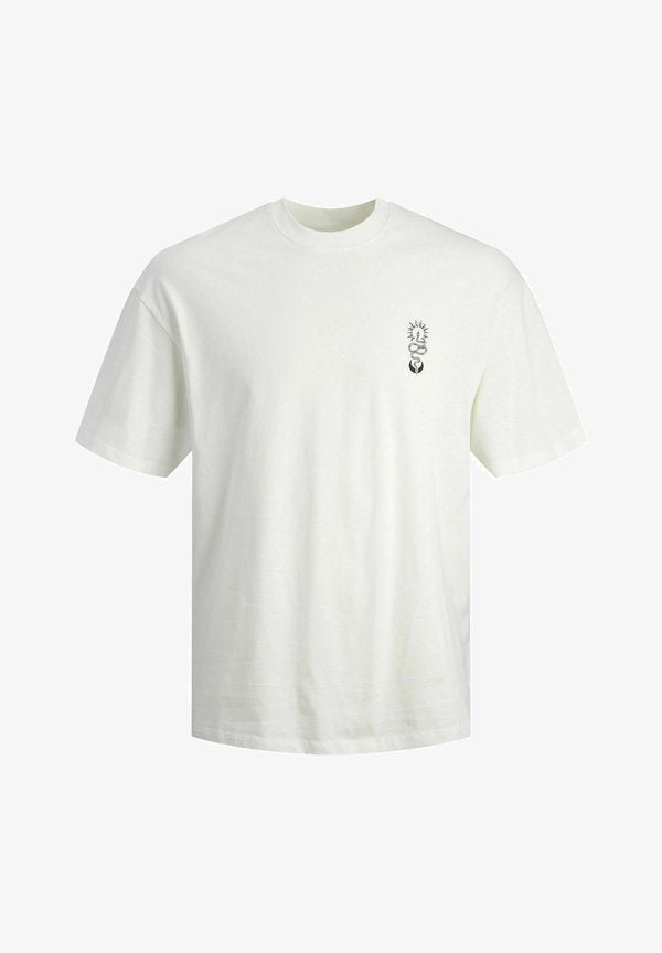 Jack & Jones JJHEKTOR TEE CREW NECK - Print T-shirt - cloud dancer