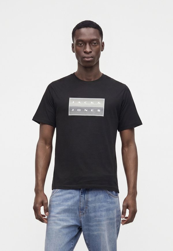 Jack & Jones JCOFUSION BOX PRINT TEE SS CN SN - Print T-shirt - black