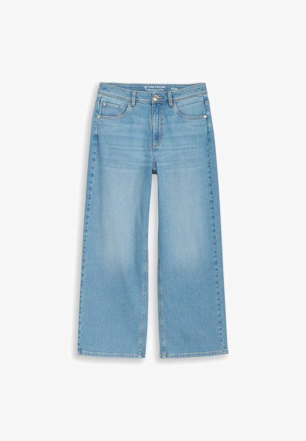 TOM TAILOR TTNELMA CULOTTE FIT - Straight leg jeans - clean light stone blue denim