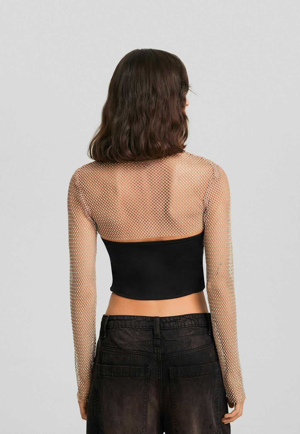 Bershka LONG SLEEVE RHINESTONE