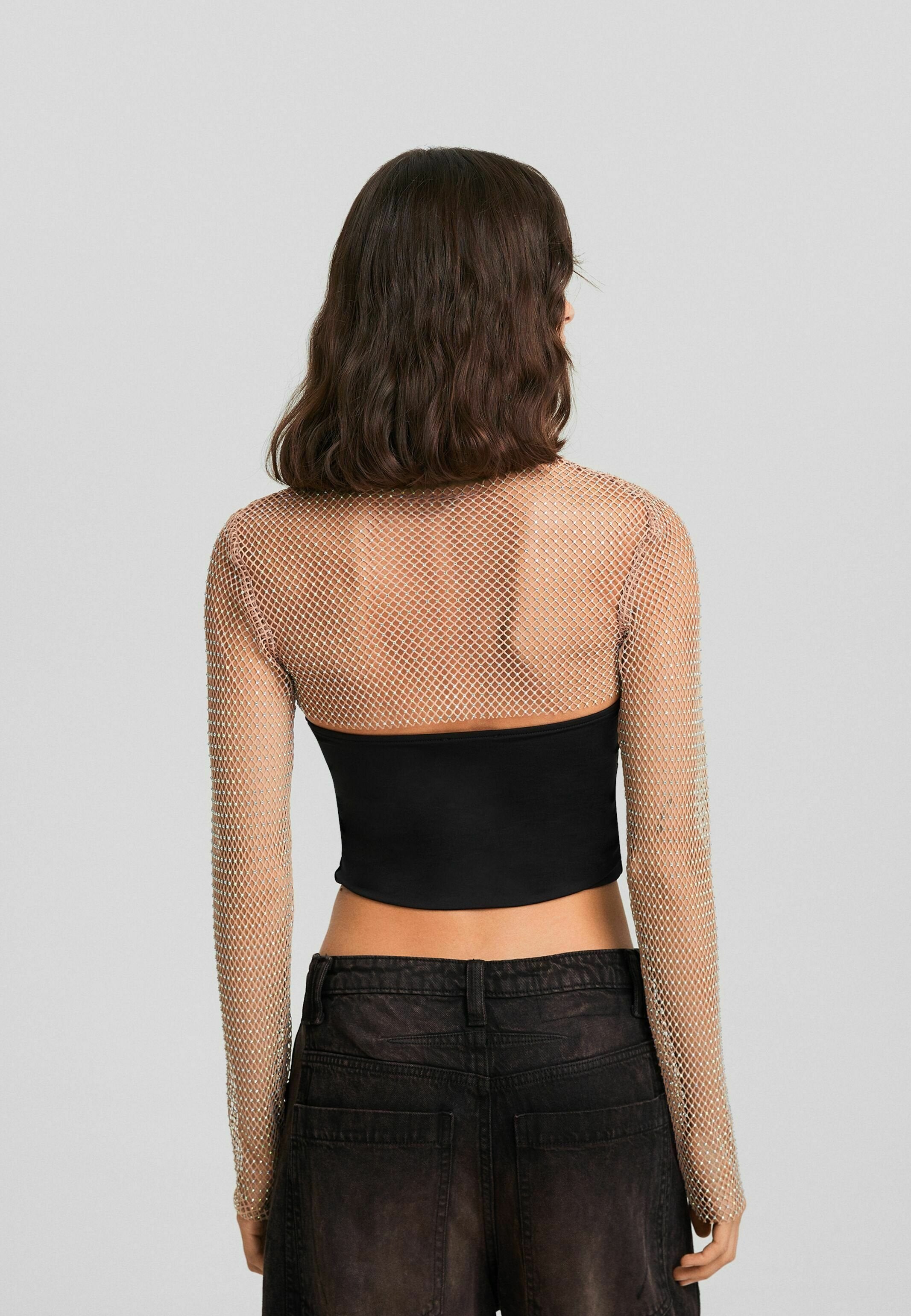 Bershka LONG SLEEVE RHINESTONE