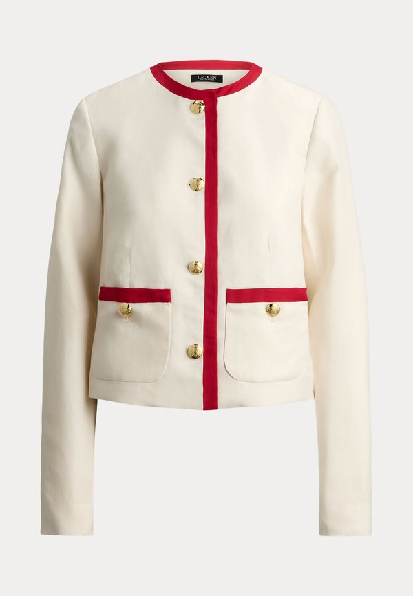 Lauren Ralph Lauren TWO-TONE LINEN-BLEND TWILL BLAZER