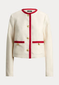 Lauren Ralph Lauren TWO-TONE LINEN-BLEND TWILL BLAZER