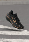Nike Performance AIR WINFLO 12 - Road running shoes - black/metallic rose gold-coloured/off noir/rose gold-coloured