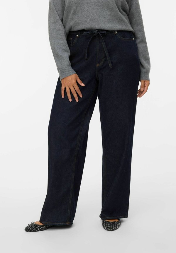 Vero Moda Curve Wide-fit VMCTESSA High rise Wide Leg Fit - Relaxed fit jeans - dark blue denim
