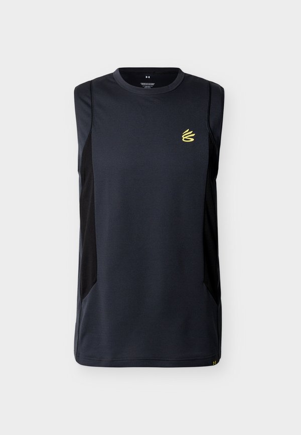 Under Armour HOOPS TRAINING TANK - Top - anthracite/ultimate black/lumin yellow
