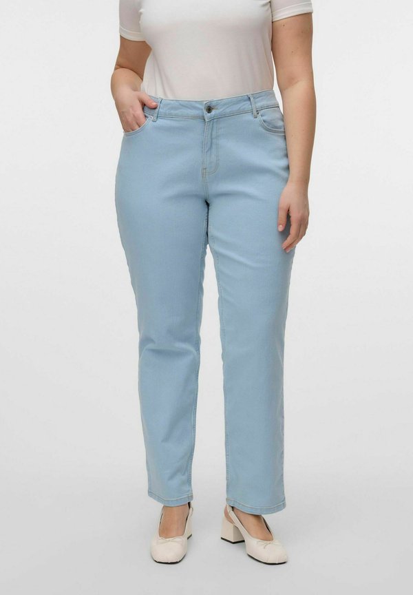 Vero Moda Curve Straight fit VMCJAKIE Mid rise - Straight leg jeans - light blue denim