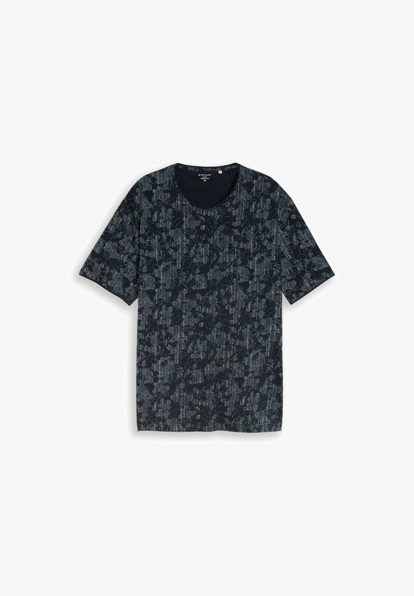 TOM TAILOR TOM TAILOR T-SHIRT PLUS SIZE - T-SHIRT MIT ALLOVER-PRINT - Print T-shirt - navy irregular design
