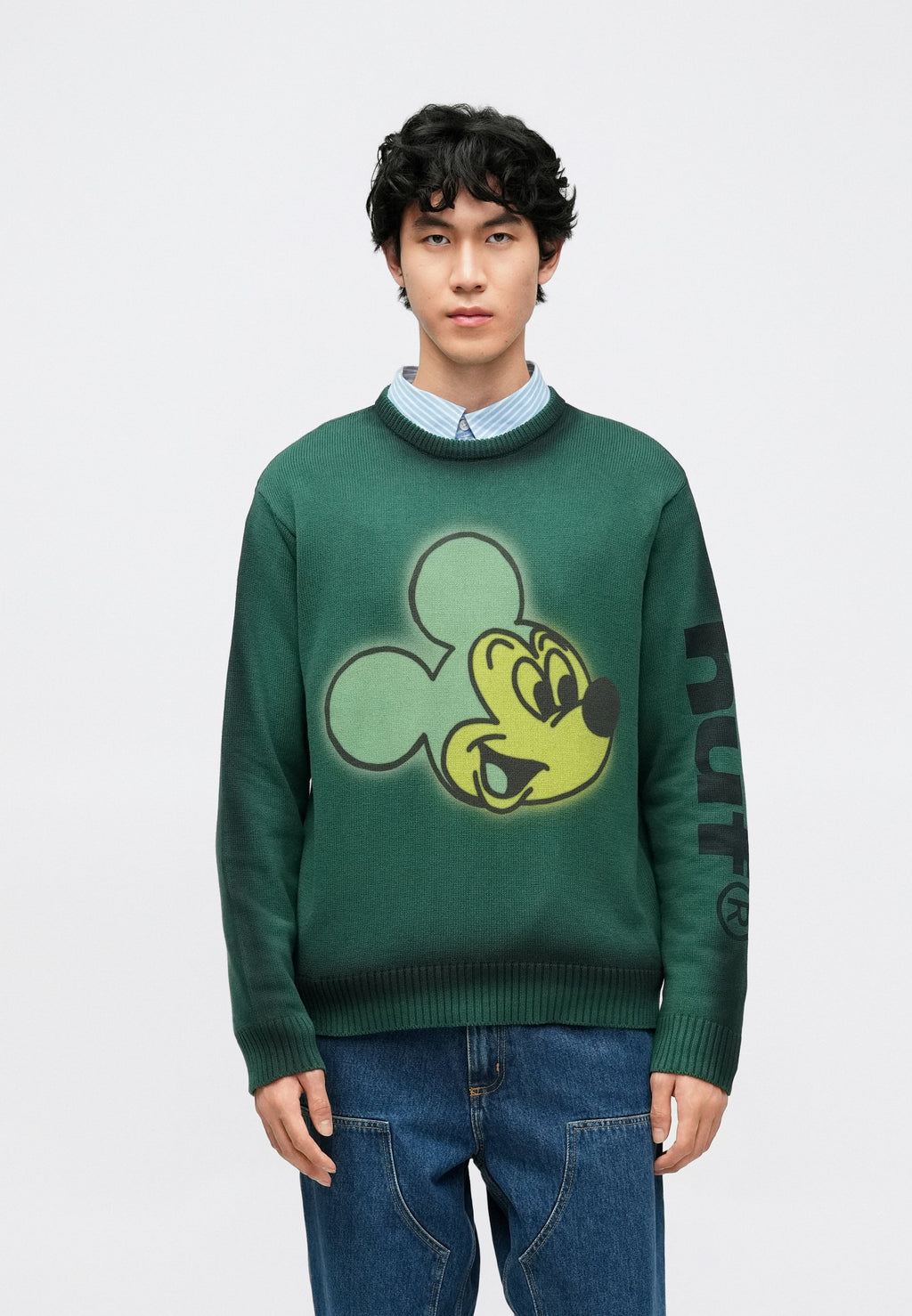 HUF MICKEY SPRAY CREW NECK SWEATER UNISEX