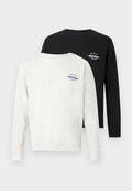 Jack & Jones JJBRANDON CREW NECK 2 PACK MP - Sweatshirt - black/white melange