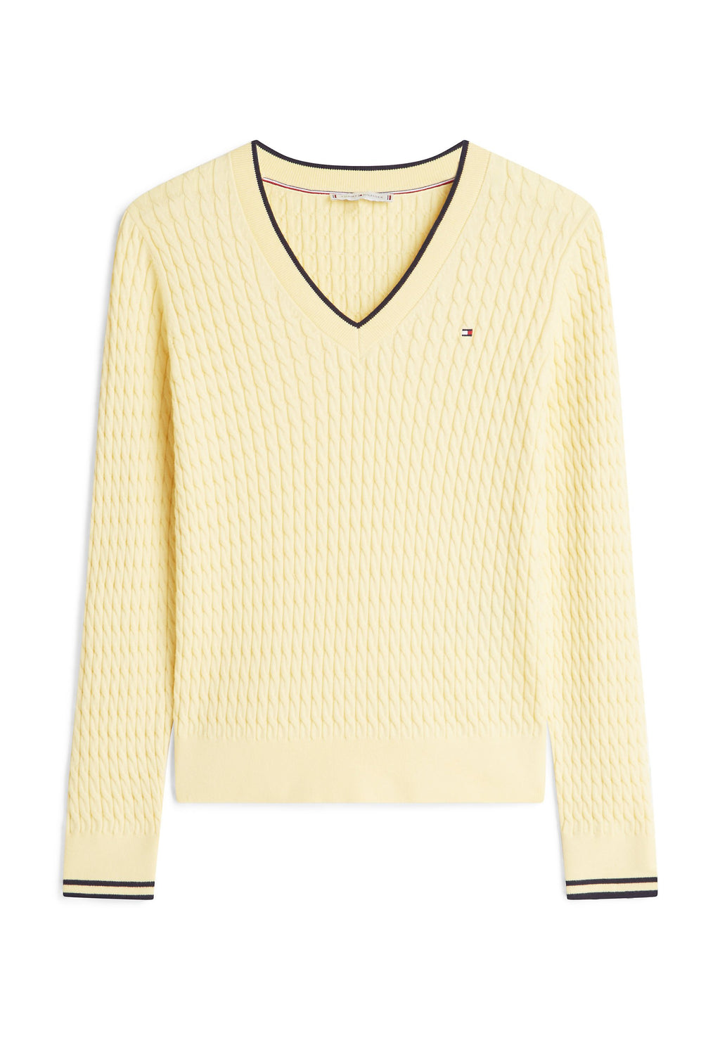 CABLE KNIT V NECK JUMPER Media 1