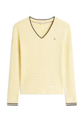 CABLE KNIT V NECK JUMPER Media 1