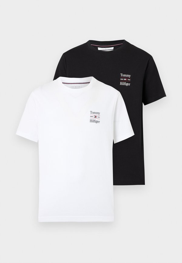 Tommy Hilfiger CHEST GRAPHIC TEES ZALANDO EXCLUSIVE 2 PACK - Basic T-shirt - white/black