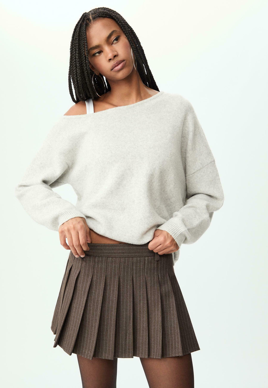 Stradivarius STRIPED BOX PLEAT