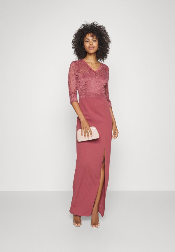 WAL G. WGXZL WEDDING - ROSE LACE TOP MAXI DRESS