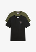Tommy Hilfiger CHEST GRAPHIC TEES ZALANDO EXCLUSIVE 2 PACK - Basic T-shirt - black/huntsman green