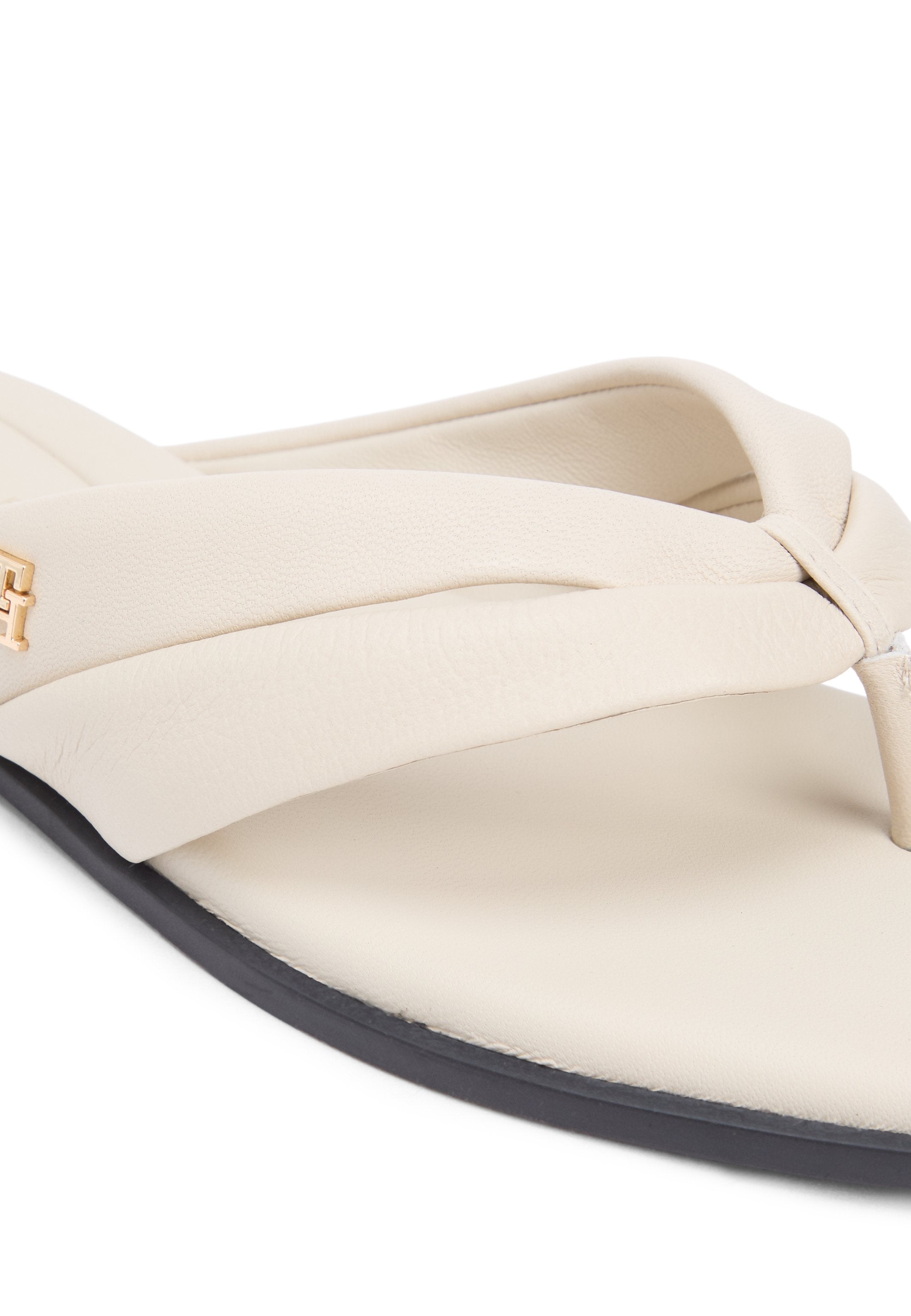 LEATHER TOE POST FLAT SANDALS Media 6