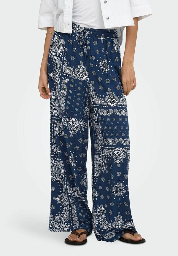 ONLY ONLKAVI Wide Leg Fit - Trousers - naval academy