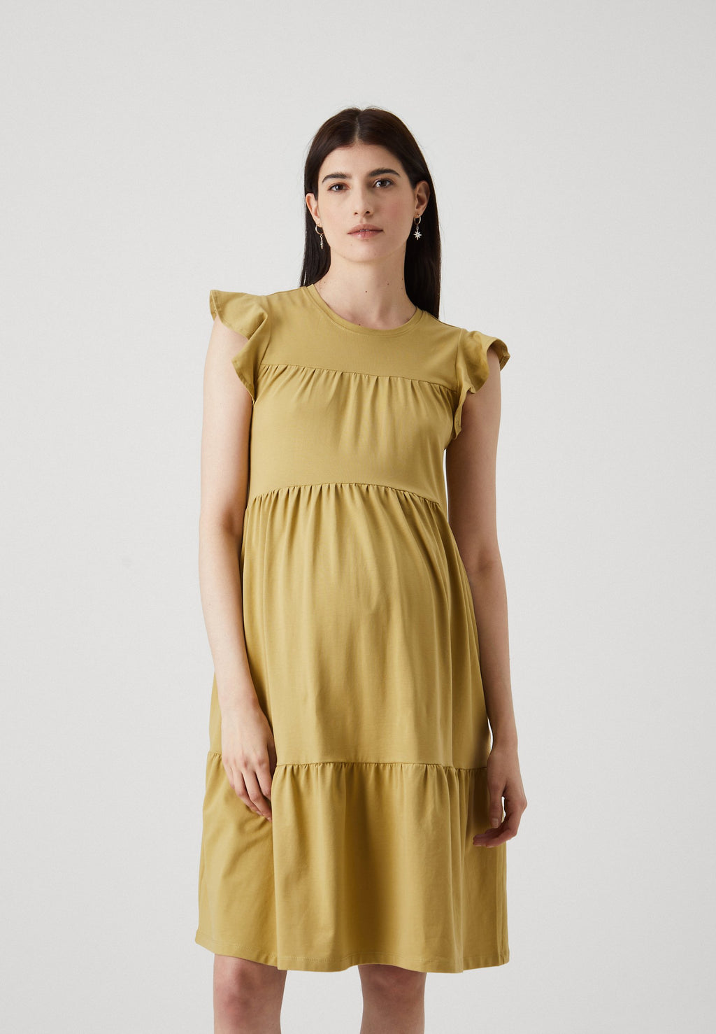 ONLY MATERNITY OLMEVELYN LIFE CAP SLEEVES FRILL DRESS