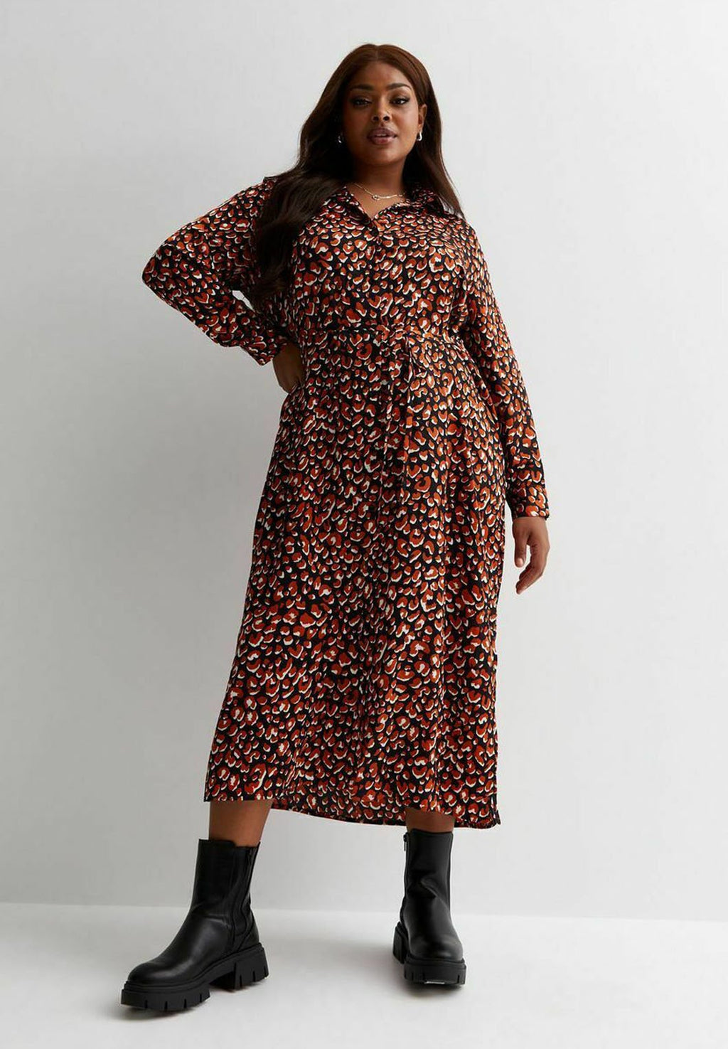 New Look Curves CURVES LEOPARD TIE WAIST