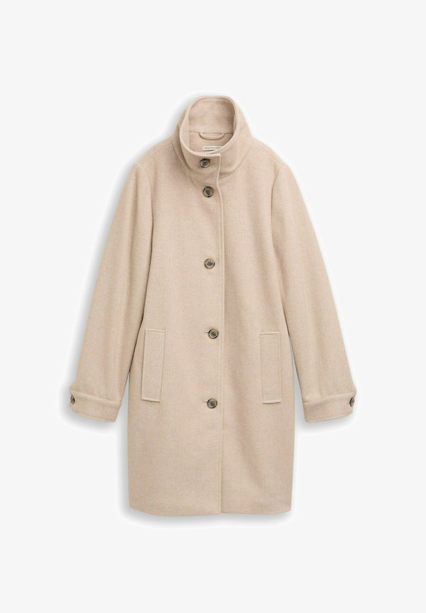 TOM TAILOR MIT STEHKRAGEN - Short coat - beige heringbone