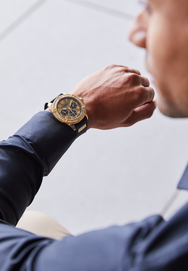 Guess GS FRONTIER - Chronograph watch - black/gold-coloured