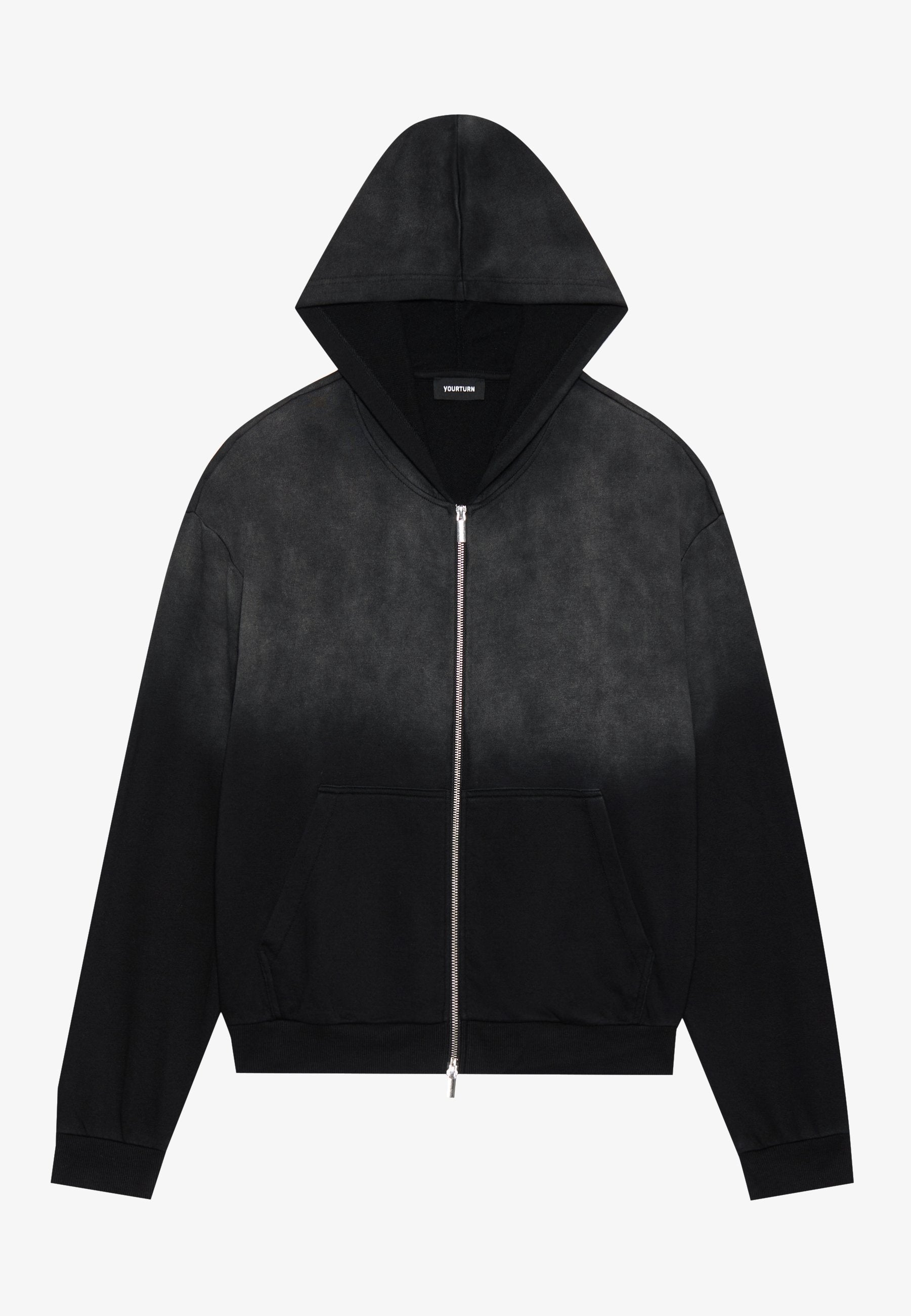 YOURTURN WASHED UP ZIP-UP HOODIE